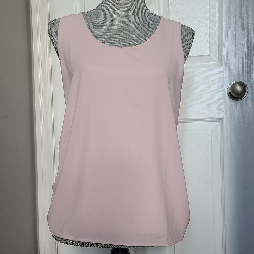 Ann Taylor Light Pink Mixed Jersey Tank - NWOT